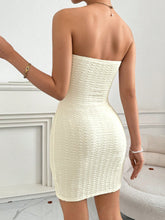 Women Valentine's Day Three-Dimensional Flower Jacquard Strapless Bodycon Dress